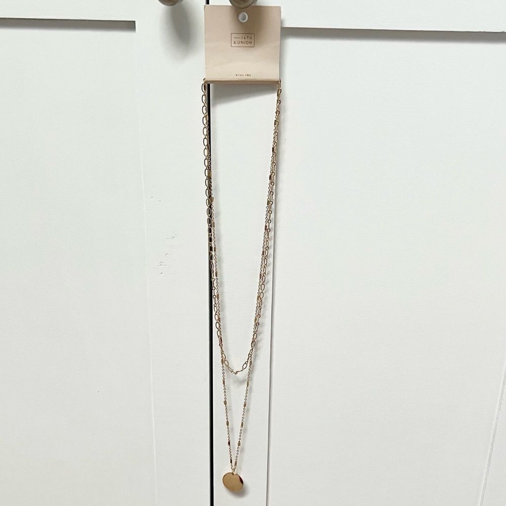 🍭4/$20 New 14th & Union Gold Tone Double Strand Necklace